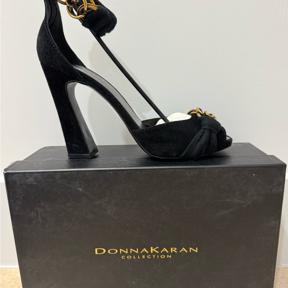 Donna Karan Black and Gold Heels